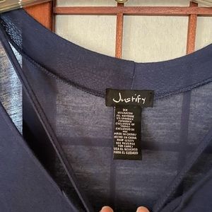 Justify caged navy shirt